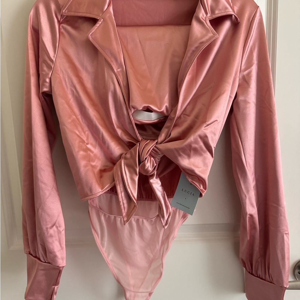 Satin Bodysuit and Min Skirt Set